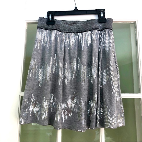 Sequin Skirt, Grey Jersey, Youth 16/Women’s S, EUC - Picture 1 of 1